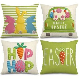 Easter Throw Pillow Covers Set of 4